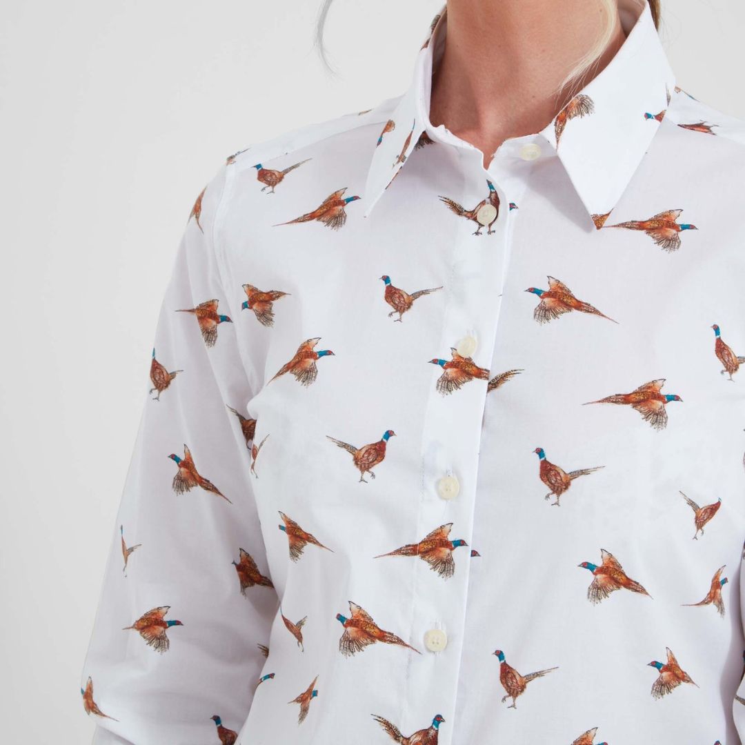 Schoffel Women's Norfolk Shirt in Pheasant Print