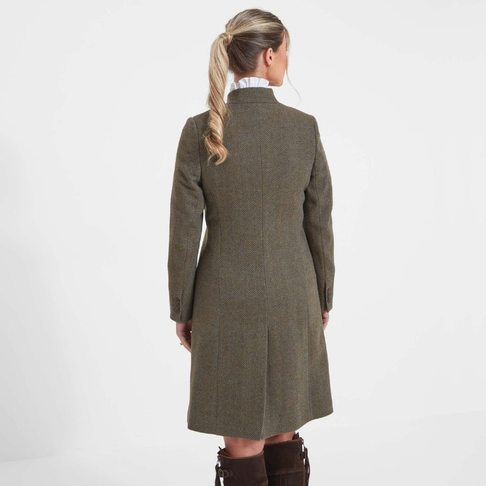 Schoffel Women's Portree Herringbone Wide Tweed Jacket in Loden Green