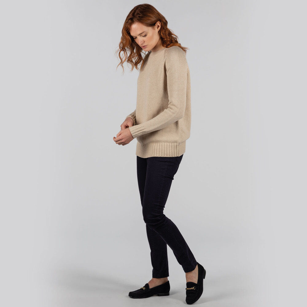 Schoffel Women's Cornwall Cotton Crew Jumper in Oat