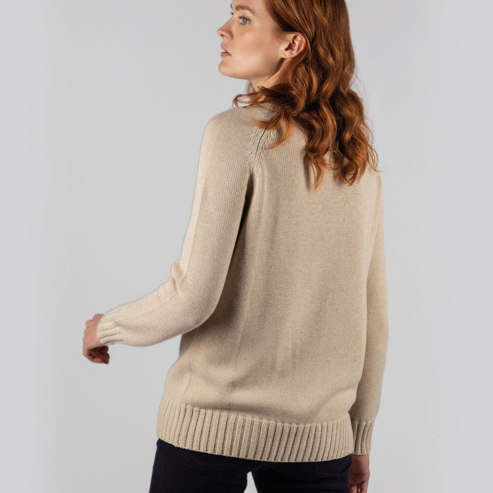 Schoffel Women's Cornwall Cotton Crew Jumper in Oat