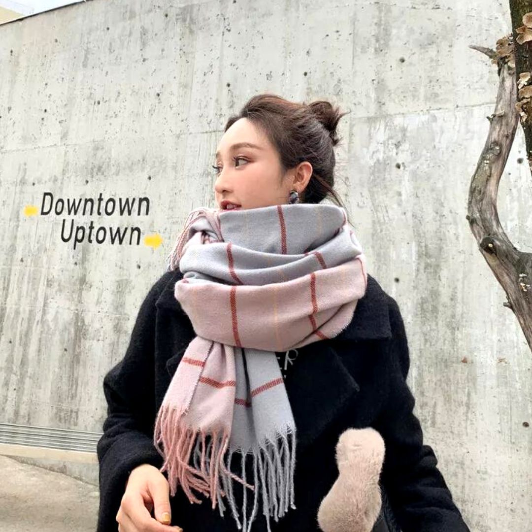 Soft Touch Plaid Scarf in Pink