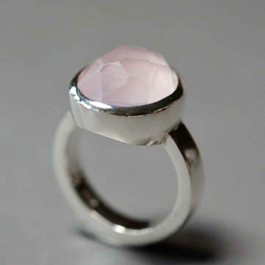 Spirit Silver Rose Quartz Ring