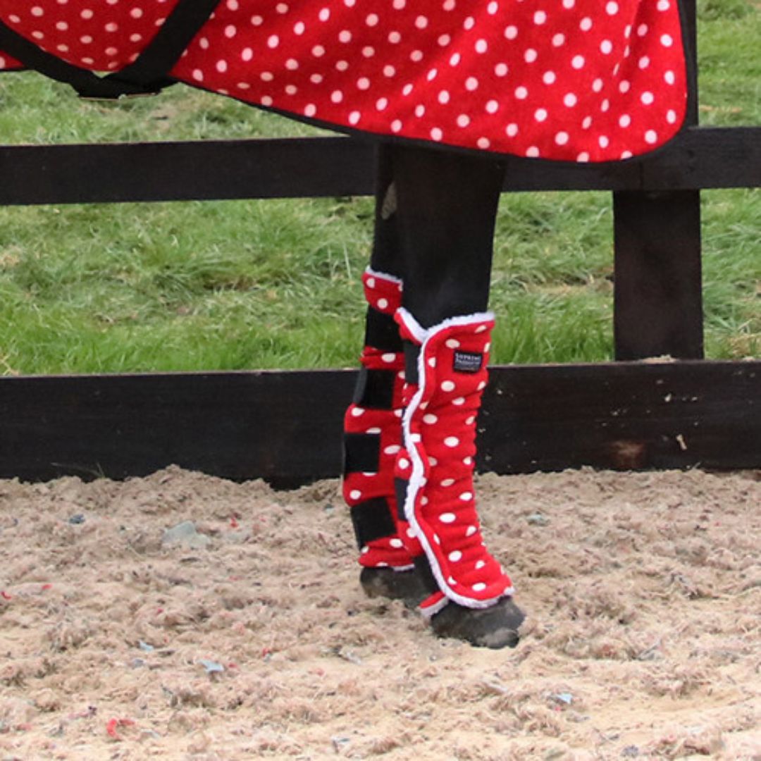 Supreme Products Dotty Fleece Boots in Red