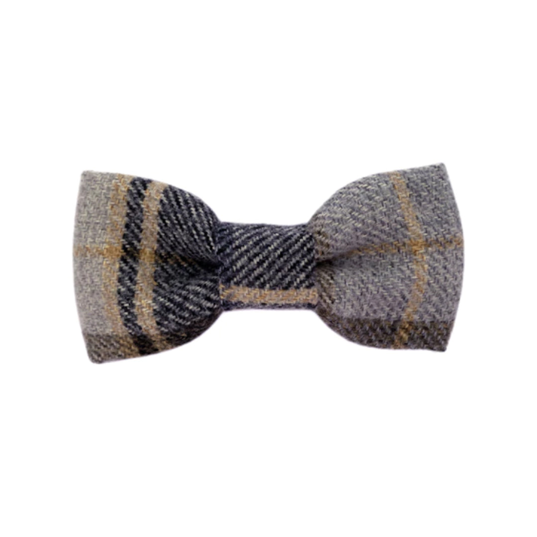 Teddy Maximus Belgravia Dog Bow Tie in Black/Mustard Plaid