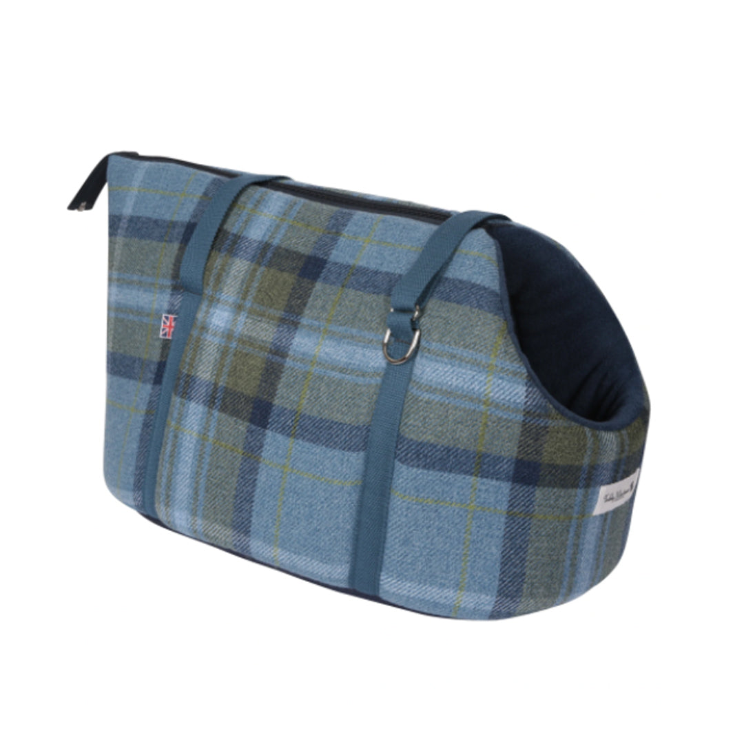 Teddy Maximus Cotswold Dog Carrier in Blue Plaid