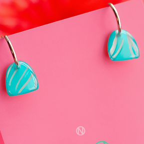 Naoi Mini Hoops in Turquoise and Silver (3)