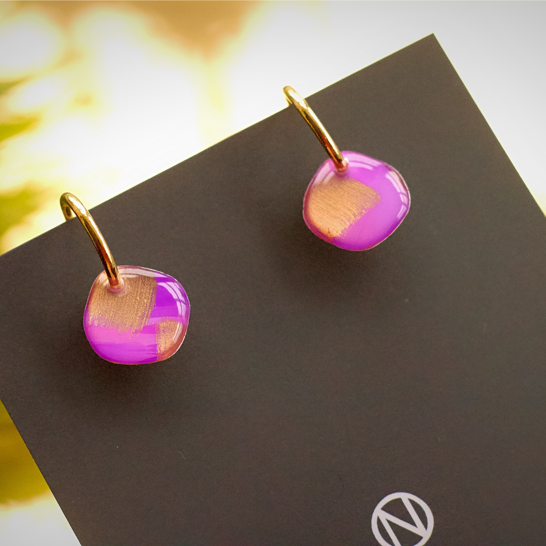 Naoi Mini Hoops in Purple and Gold (3)