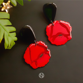 Naoi Poppies Statement Earrings in Red (2)