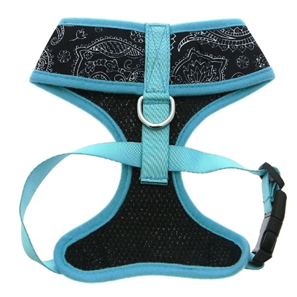 Urba Pup Dog Harness in Black & Blue Paisley