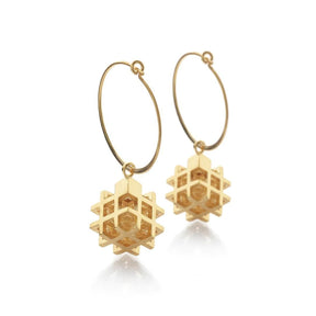 Vanessa Ree 3D# Hoops Earrings in Gold