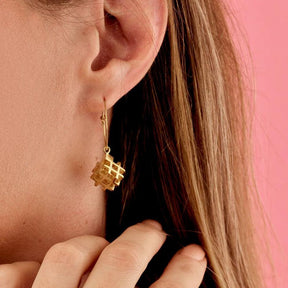 Vanessa Ree 3D# Hoops Earrings in Gold