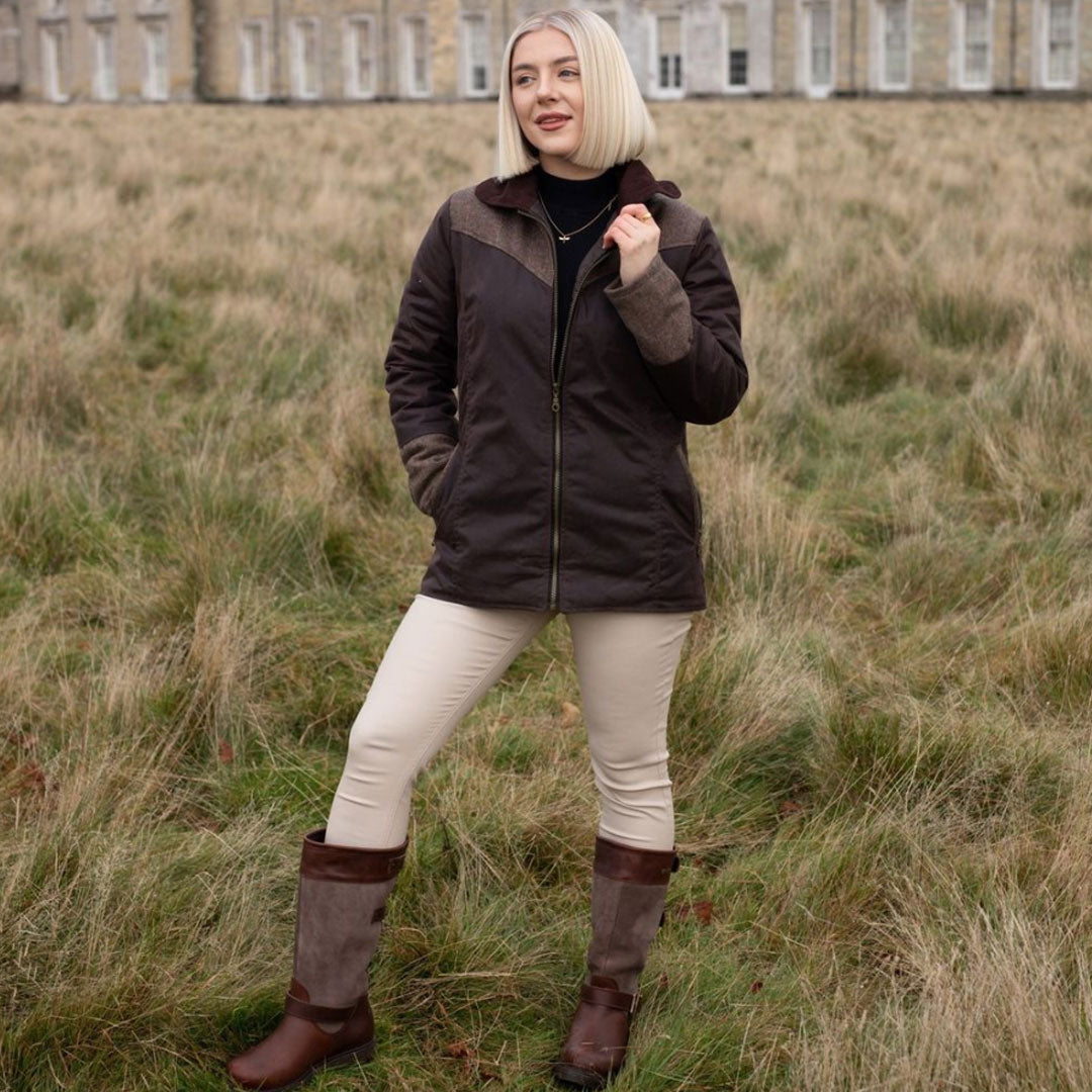 WG Women's Burghley Wax Jacket in Herringbone