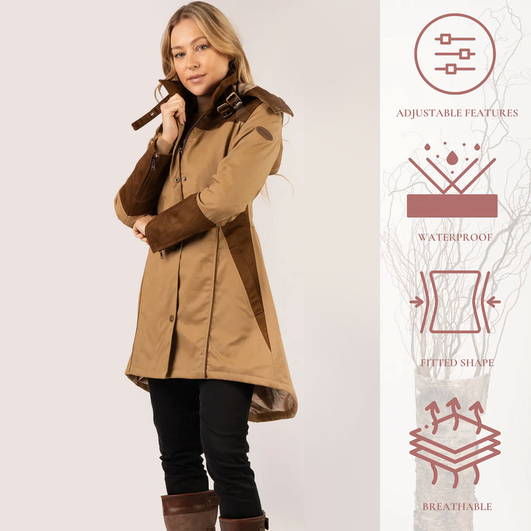 WG Women's Odette Waterproof Coat in Herringbone