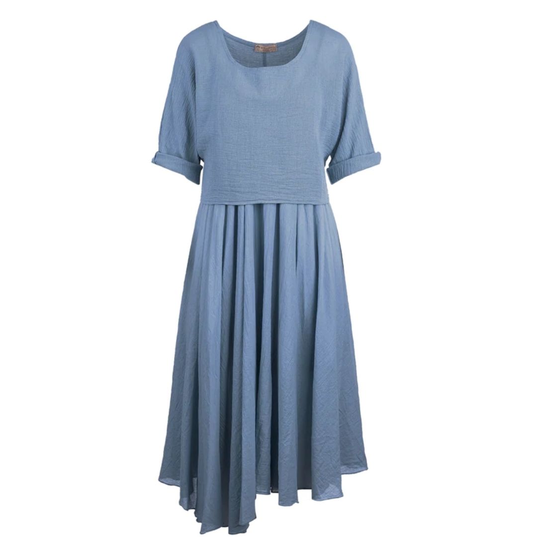WG Women's Layered Dress in Cornflower Blue