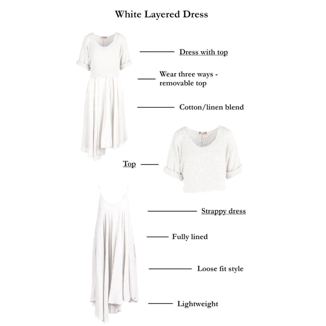 WG Women's Layered Dress in White