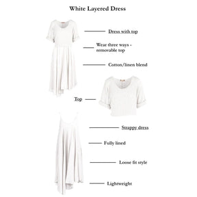 WG Women's Layered Dress in White