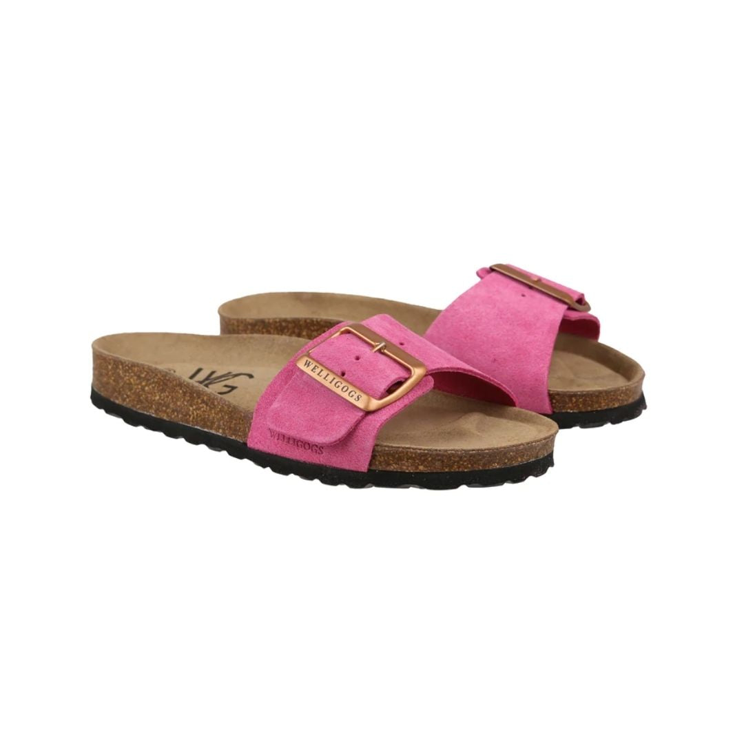 WG Women's Marbella One Band Slides in Fuchsia