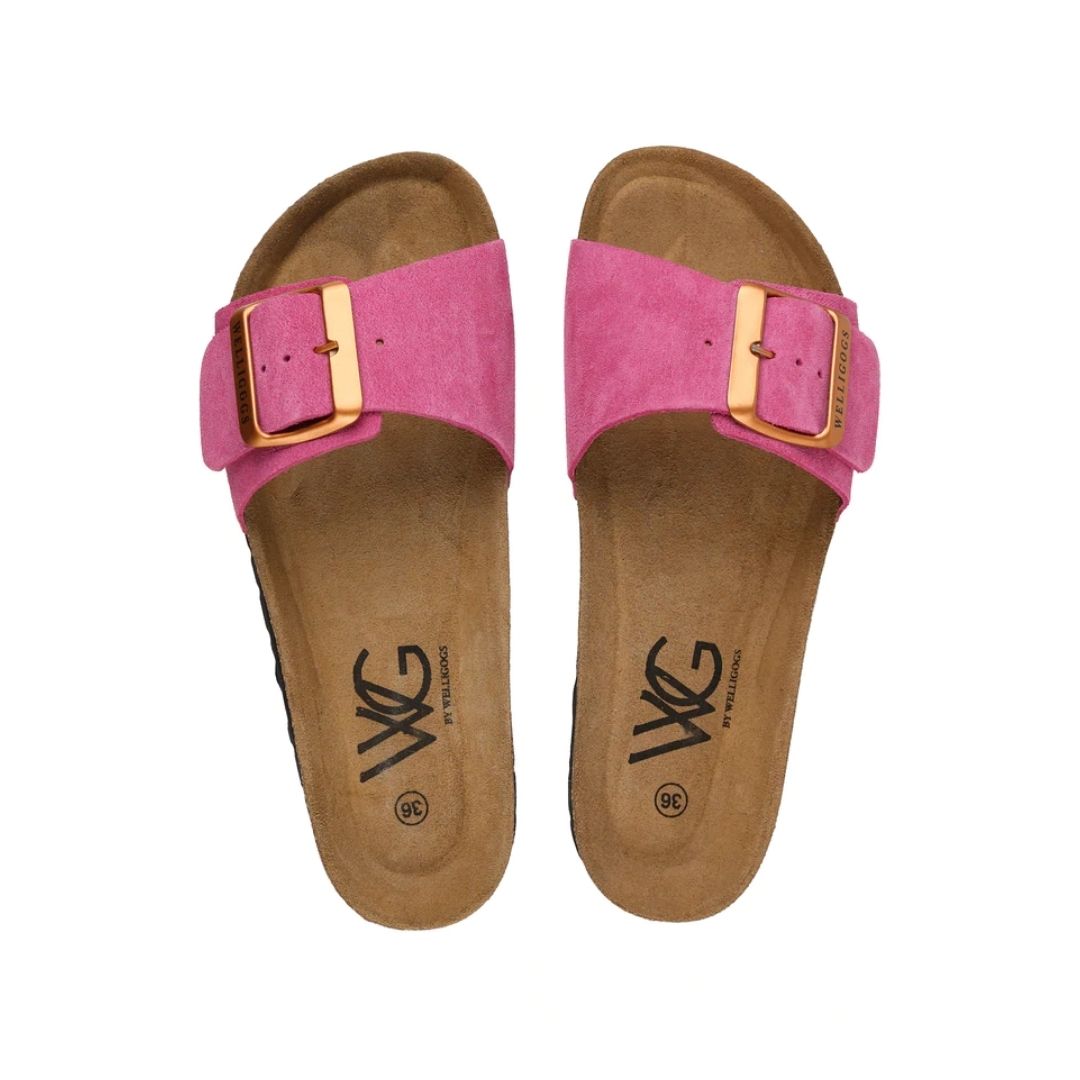 WG Women's Marbella One Band Slides in Fuchsia