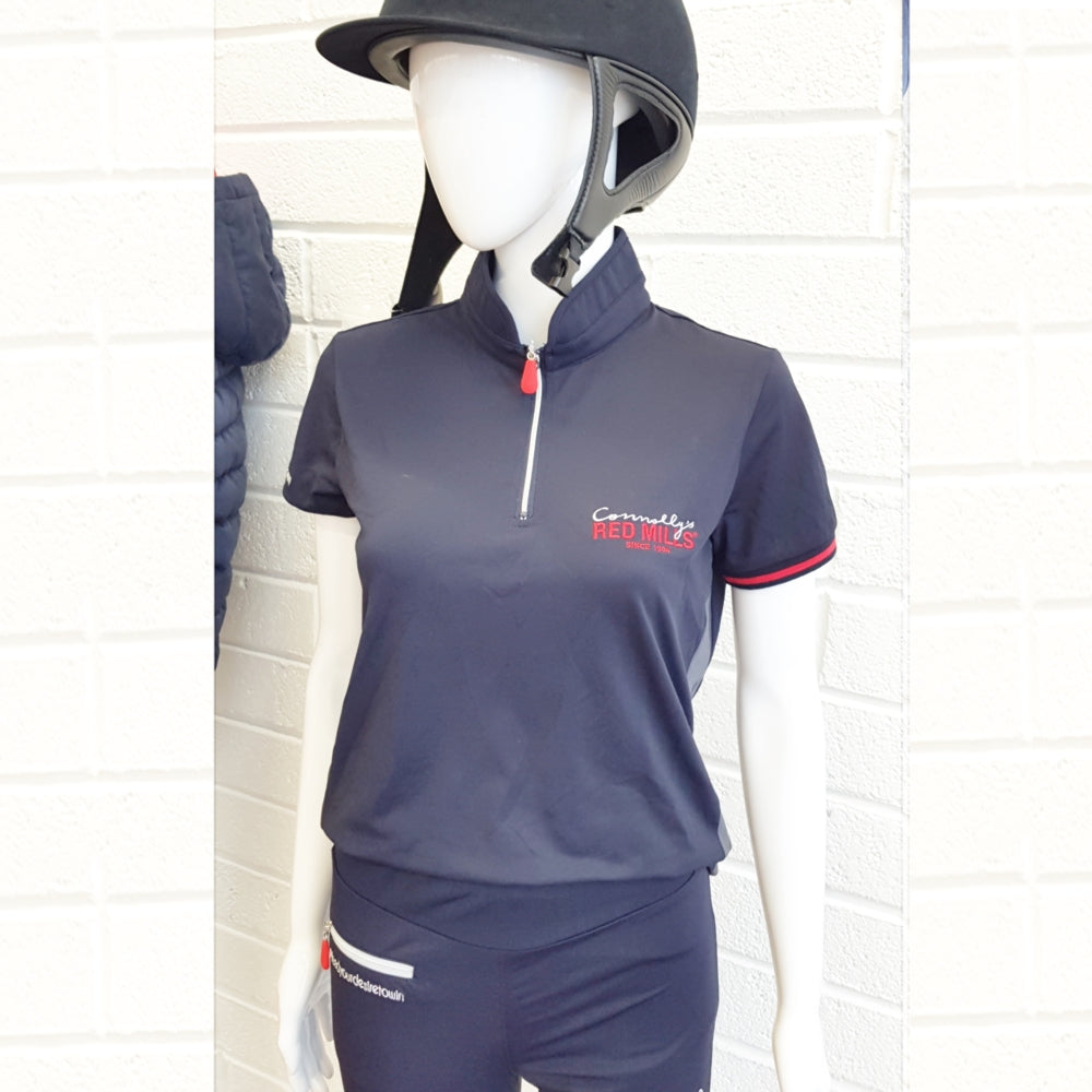 RED MILLS womens zip polo in navy - RedMillsStore.ie