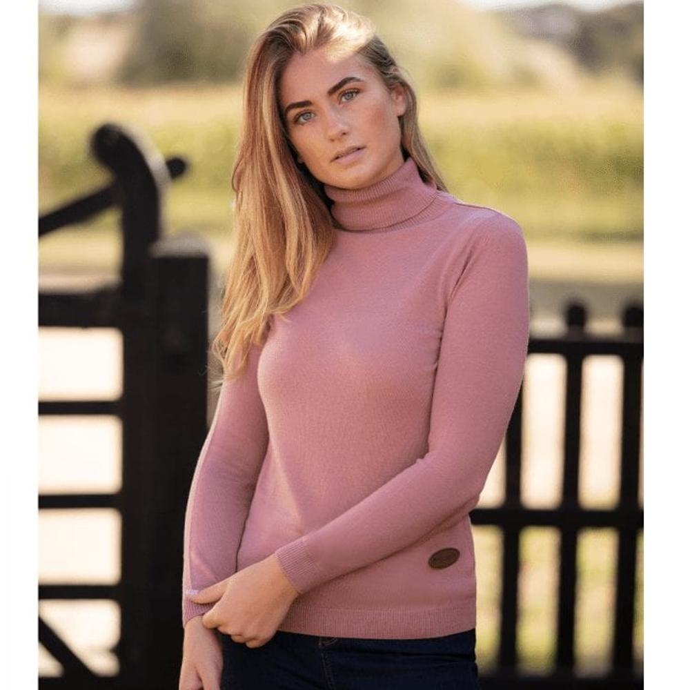 Welligogs Merino wool roll neck jumper in pink - RedMillsStore.ie