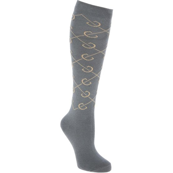 Covalliero Check Socks in Light Graphite