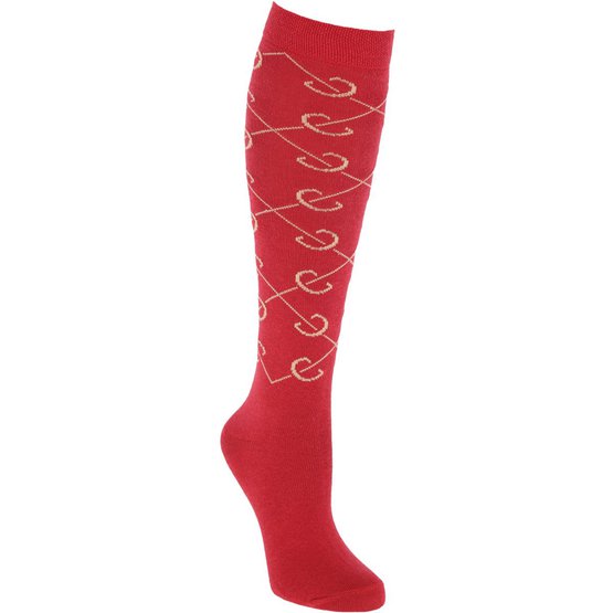 Covalliero Check Socks in Chili Red