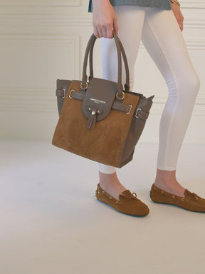 Fairfax & Favor Windsor Suede Tote Handbag in Tan