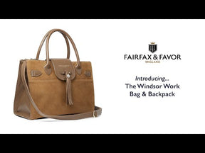 Fairfax & Favor Windsor Work Suede Handbag in Black