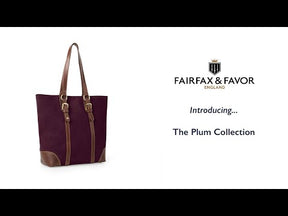 Fairfax & Favor Gatcombe Suede Tote Bag in Plum